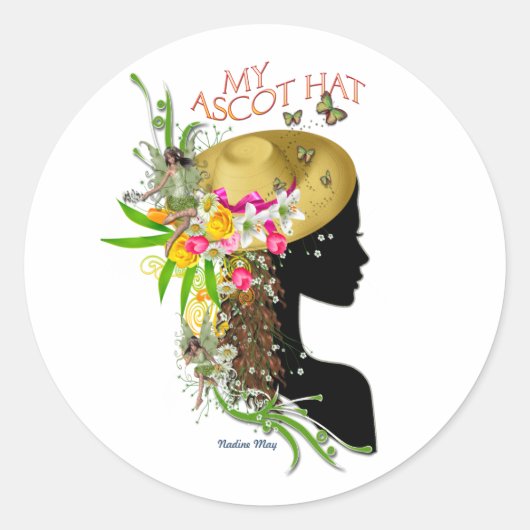 Mijn Ascot Pet Melamine Ronde Sticker (Voorkant)