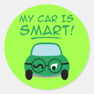 Mijn auto is slim ronde sticker