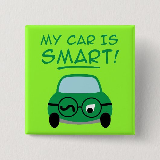 Mijn auto is slim vierkante button 5,1 cm (Voorkant)