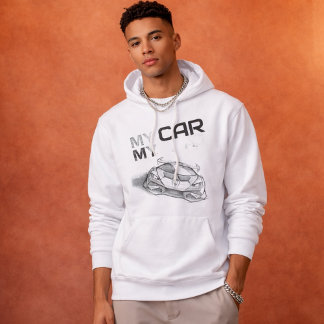 Mijn Auto Mijn Weg – Schetsstijl Supercar Grafisch Hoodie