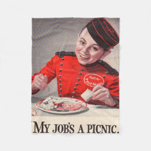 Mijn baan is een picknick fleece deken