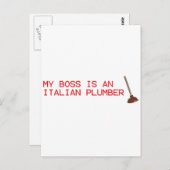 Mijn baas is een Italiaanse computer - Mario Video Briefkaart (Voorkant / Achterkant)