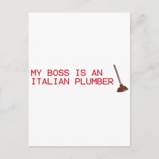 Mijn baas is een Italiaanse computer - Mario Video Briefkaart (Voorkant)