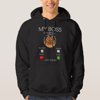 Mijn baas noemt grappige pommeren-hondenliefde hoodie