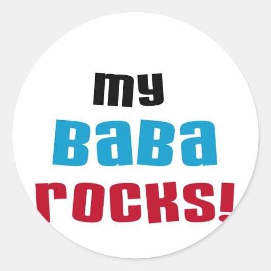 Mijn Baba Rocks T-shirts en geschenken Ronde Sticker (Voorkant)