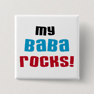 Mijn Baba Rocks T-shirts en geschenken Vierkante Button 5,1 Cm