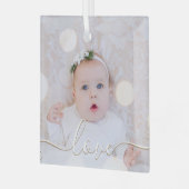 Mijn Baby Foto Glas Ornament (Voorkant links)