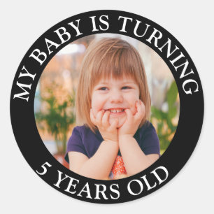 Mijn baby wordt 5 jaar ronde sticker