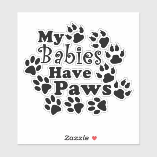 Mijn baby's hebben poten, honden en katten prints sticker (Vel)