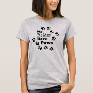 Mijn baby's lopen over me heen, kat & hond pootafd t-shirt