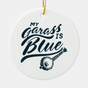 Mijn banjo is blauw keramisch ornament