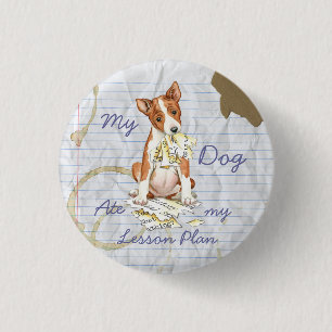 Mijn Basenji Ate Mijn Lesson Plan Ronde Button 3,2 Cm