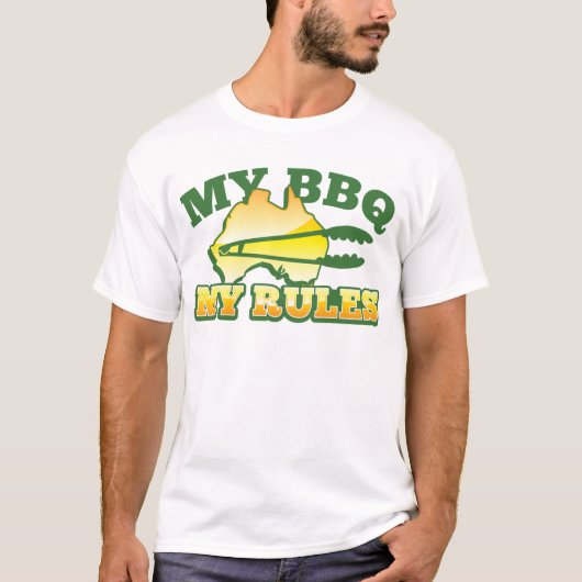 MIJN BBQ MY REGLEMENT aussie design T-shirt (Voorkant)
