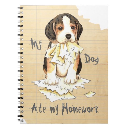Mijn Beagle Ate Mijn thuiswerk Notitieboek (Voorkant)