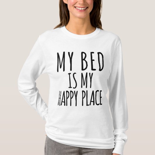 Mijn bed is mijn Happy Place Long Suite T-Shirt (Voorkant)