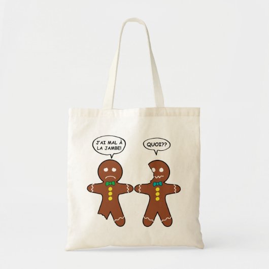 Mijn been Hurts Gingerbrood Cookie in het Frans Tote Bag (Voorkant)