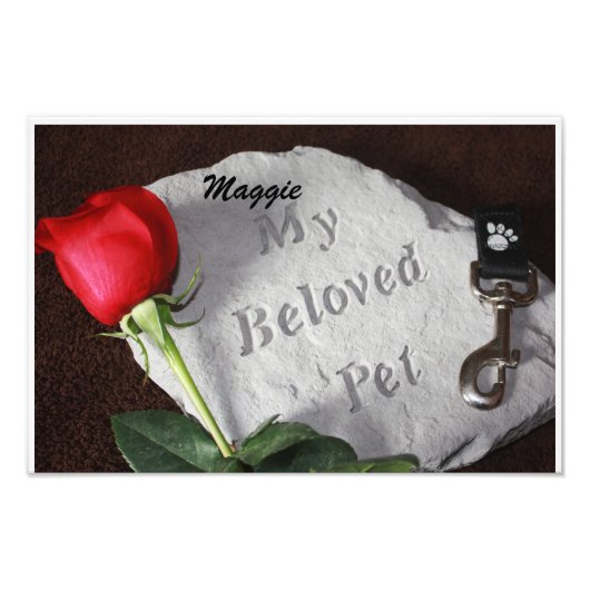Mijn Beloved Pet Memorial Stone Foto Afdruk (Voorkant)