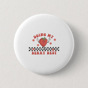 Mijn bessen aardbei motivatie geïnspireerd groovy ronde button 5,7 cm