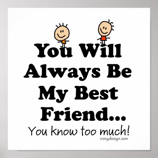 Mijn Beste Grappig Citaat van de Vriend Poster (Voorkant)