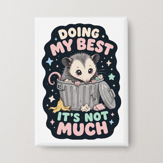 Mijn beste opossum humor button (Voorkant)