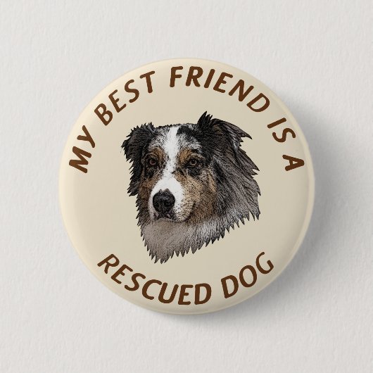 Mijn beste vriend (Australian Shepherd) Ronde Button 5,7 Cm (Voorkant)