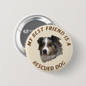 Mijn beste vriend (Australian Shepherd) Ronde Button 5,7 Cm (Voorkant /achterkant)