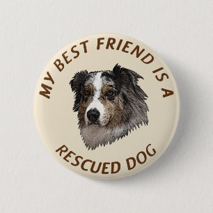 Mijn beste vriend (Australian Shepherd) Ronde Button 5,7 Cm