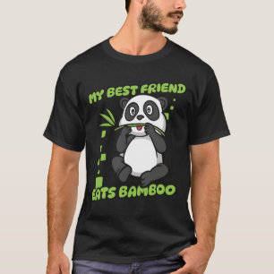 Mijn beste vriend eet bamboe panda Beer vriend vin T-shirt