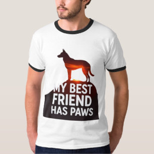 Mijn beste vriend heeft poten" - Silhouet van een T-shirt