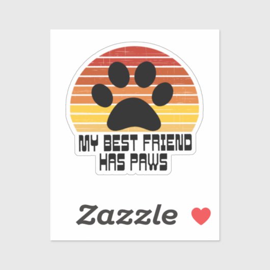 Mijn beste vriend heeft Sticker van poten (Vel)