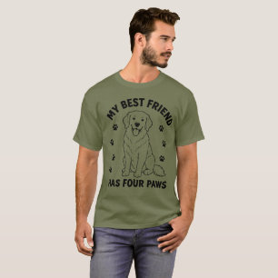 Mijn beste vriend heeft vier poten Goud Retriever T-shirt