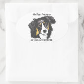 Mijn beste vriend is een driekleurige Engelse herd Ovale Sticker (Tas)