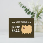 Mijn beste vriend is een Poof Ball - Funny Pom Car Briefkaart (Staand voorkant)