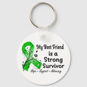 Mijn beste vriend is een sterk Survivor Green Ribb Sleutelhanger