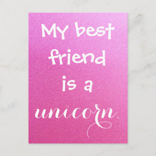 Mijn beste vriend is een Unicorn Pink Paarse Spark Briefkaart