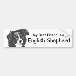 Mijn beste vriend is een zwarte en witte Engelse S Bumpersticker