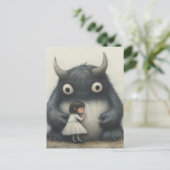 Mijn beste vriend, kind en monster briefkaart (Staand voorkant)