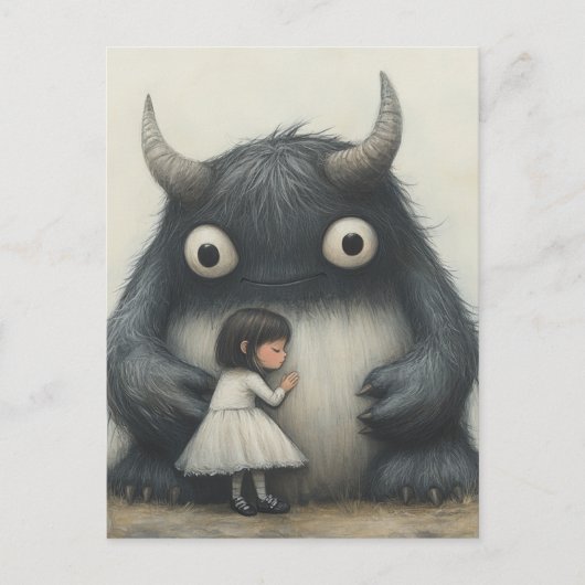 Mijn beste vriend, kind en monster briefkaart (Voorkant)