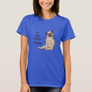 Mijn beste vriend Pug T-shirt met eigen naam