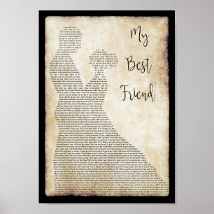 Mijn beste vriend Song Lyric Man Lady Dancing Prin Poster