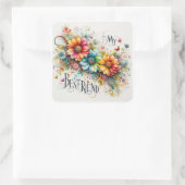 mijn beste vriend vierkante sticker (Tas)