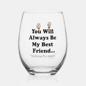 Mijn beste vriend wijnglas zonder voet (Voorkant)