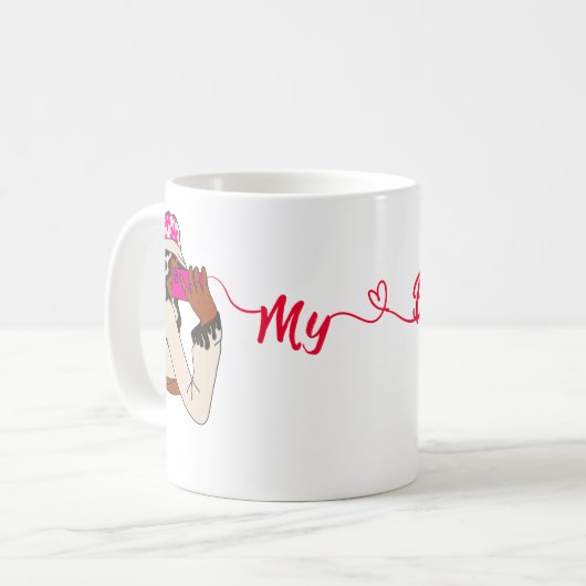 Mijn Bestie Call Mok - Meisjes Chatten Ontwerp (Voorkant links)