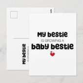 Mijn bestie groeit een baby bestie briefkaart (Voorkant / Achterkant)