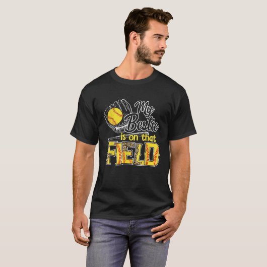 Mijn bestitie is op dat veld softbal luipaard t-shirt (Voorkant volledig)