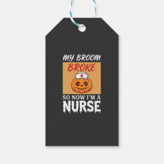 Mijn Bezem Brak Verpleegster Halloween Cadeaulabel