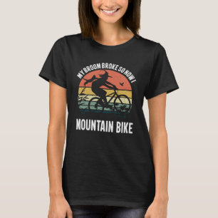 Mijn bezem is stuk dus nu mountainbike ik vintage t-shirt