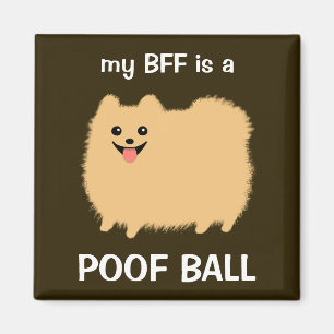 Mijn BFF is een Pommeren Poof Ball - Fun Pom Desig Magneet