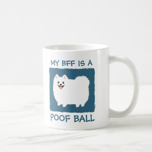 Mijn BFF is een Poof Ball - Cute White Pomeranian Koffiemok