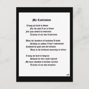 Mijn biecht briefkaart